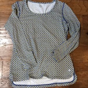 Ladies Talbots patterned long sleeve cotton shirt